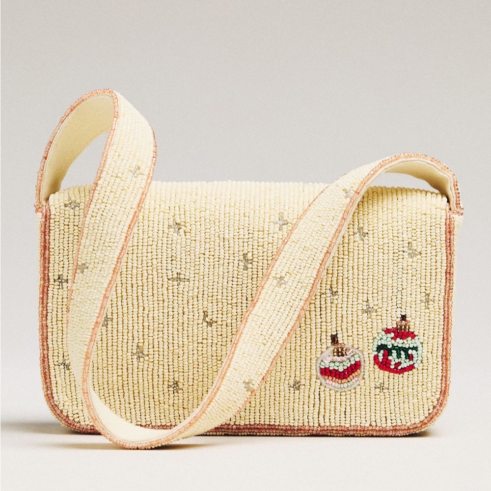 Anthropologie The Fiona Beaded Bag: Food & Drink Edition | Plaid Martini | NWT - Picture 3 of 5